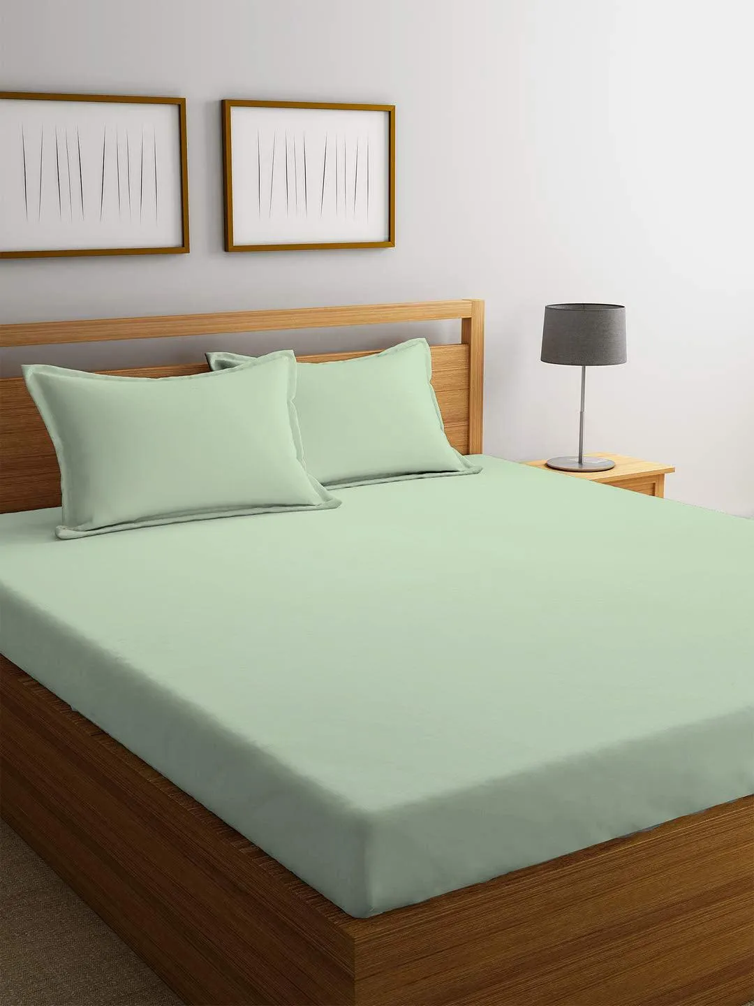 3 Piece Fitted Sheet Set Super Soft Mint Green Single Size 120x200 25cm with 2 Pillow Case