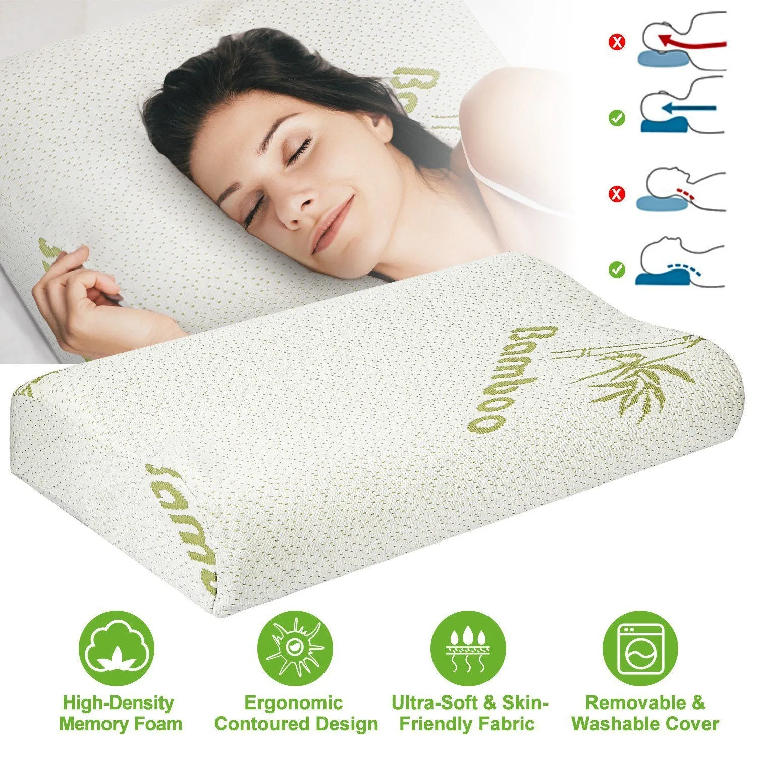 Bamboo Memory Foam Sleep Pillow