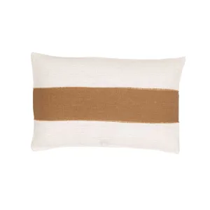 Bodrum Linen Cushion Cover | White/Tobacco 40x60 cm