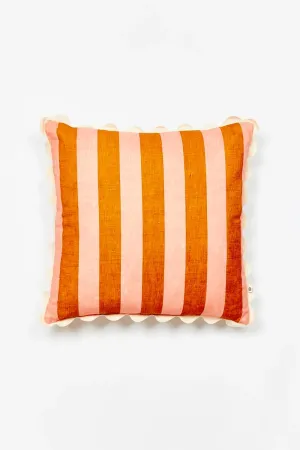 Bold Stripe tan peach 50cm cushion