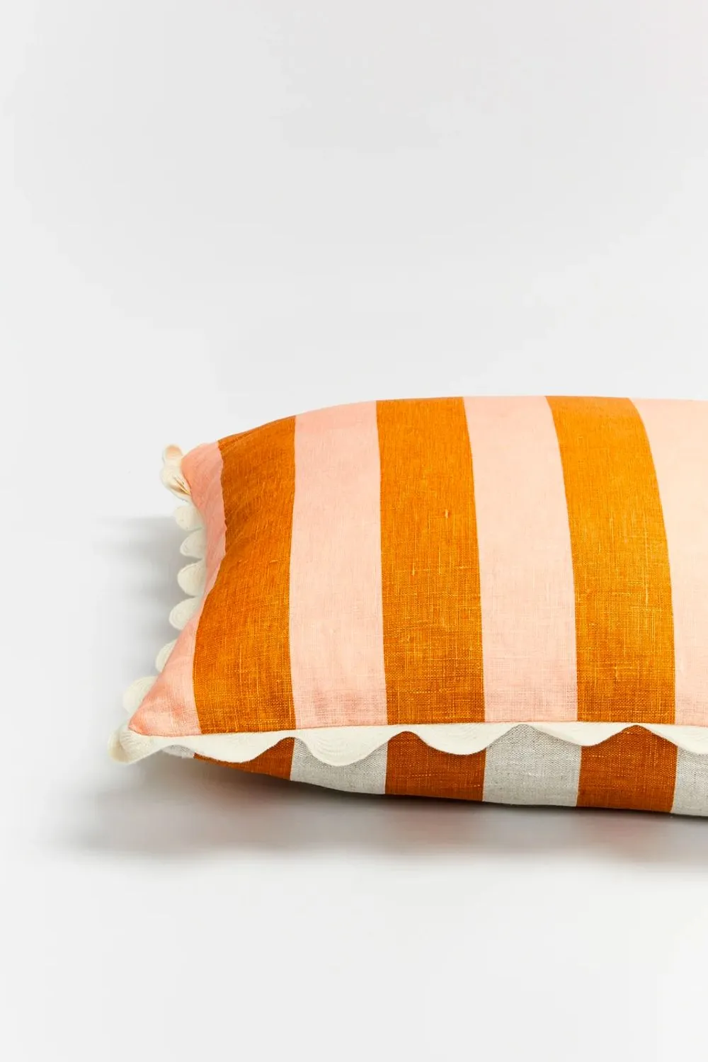 Bold Stripe tan peach 50cm cushion