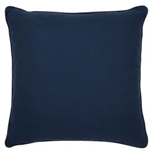 Candace Square Feather Cushion - Chevron Blue Linen