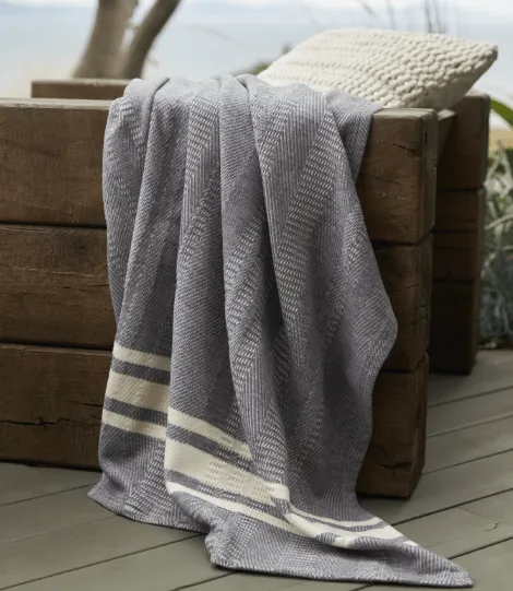 Cirrus Gray Organic Throw