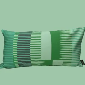 Combed Stripe Cushion - Mint, pistachio   emerald