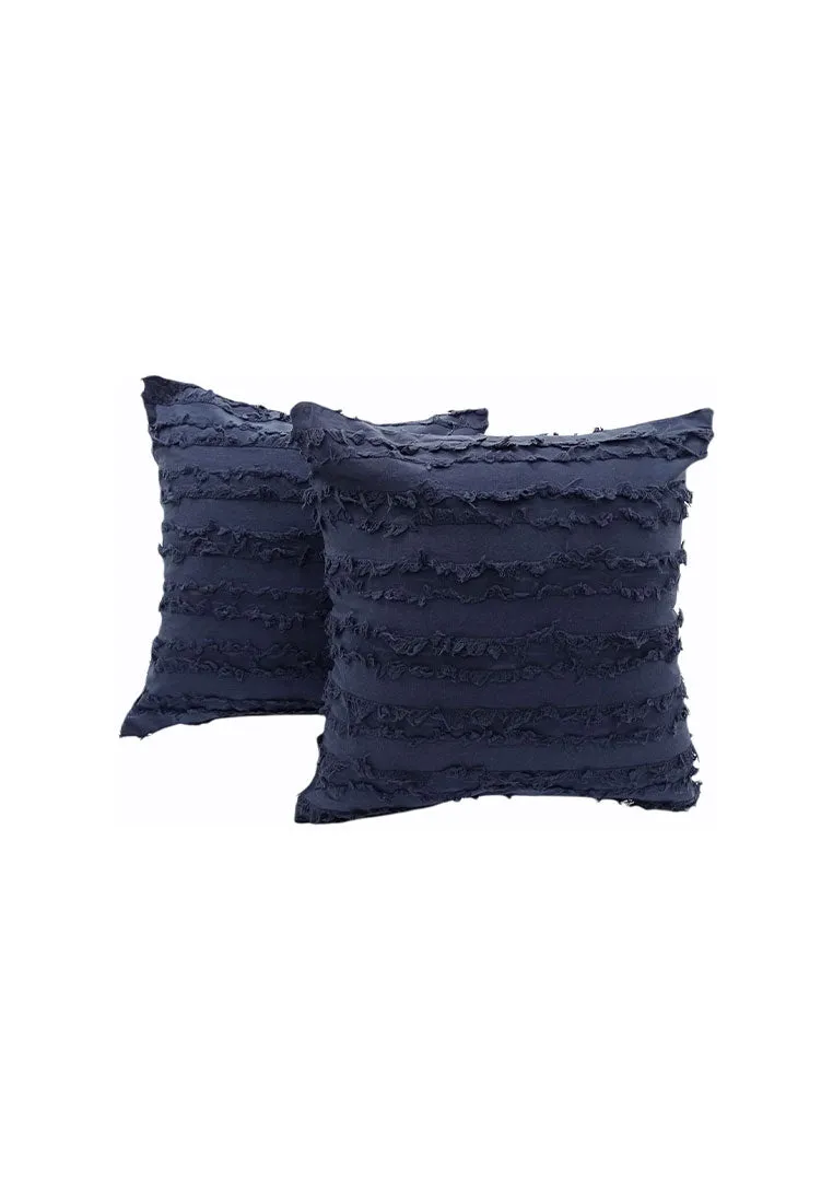 Cotton Throw Pillow Case with Horizontal Tassel