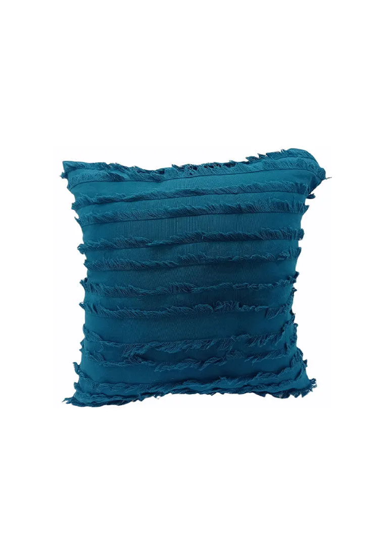 Cotton Throw Pillow Case with Horizontal Tassel