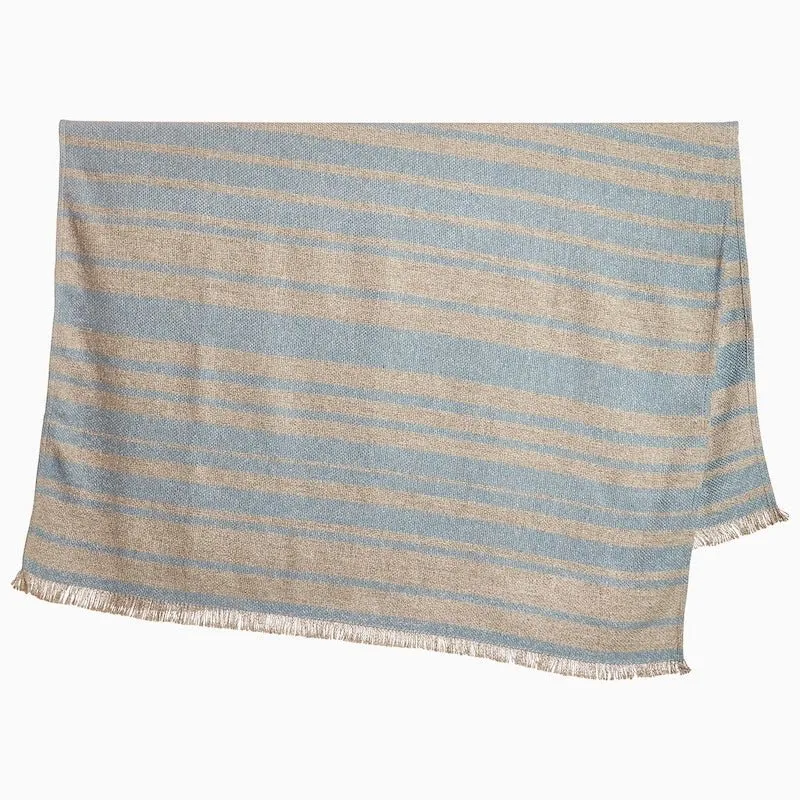 Ekram Light Indigo Woven Cotton Throws by John Robshaw