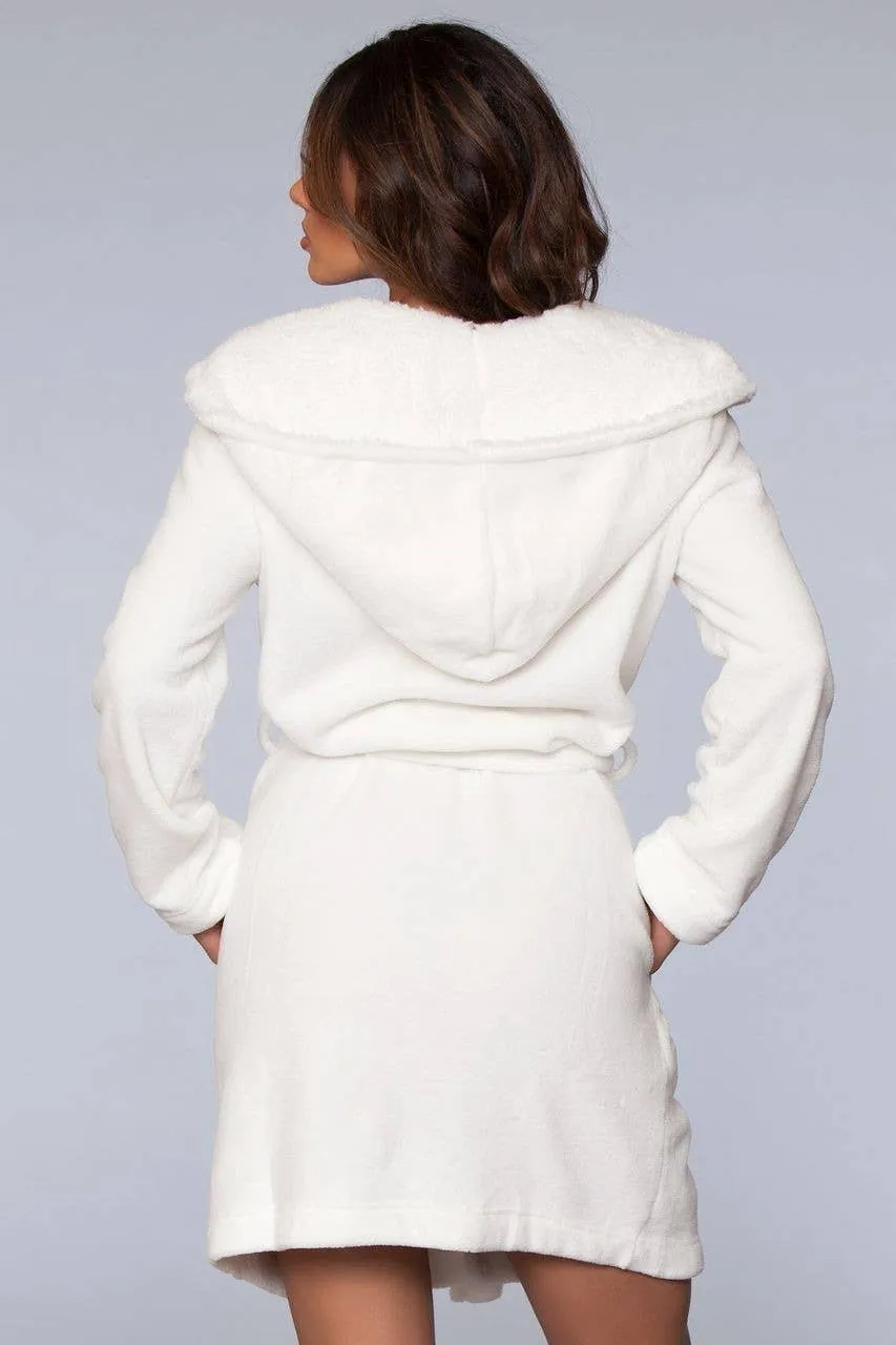 Fleece Sherpa Lined Hooded Robe