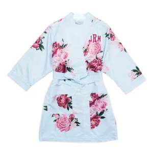 Floral Personalized Woman's Silky Kimono Robe