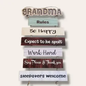 GRANDMA Wooden strips wall art