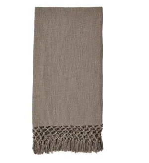 gray macrame throw blanket