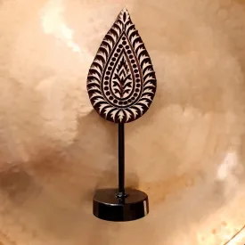 Hand Engraved Wooden Leaf Curio