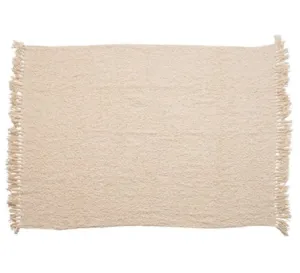 Ivory Boucle Throw