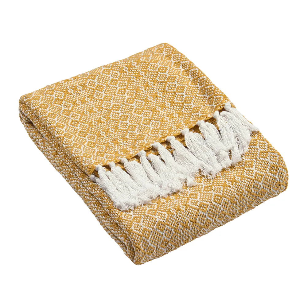 Jewel Herringbone Throw Ochre