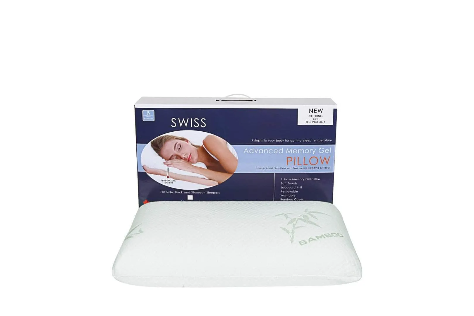 Queen Size Bamboo Memory Foam Cool Gel Pillow