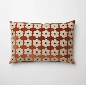 Rust Daisy Cushion - Cotton Velvet & Linen - Olsson & Jensen