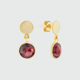 Salina Gold Vermeil Disc & Garnet Earrings