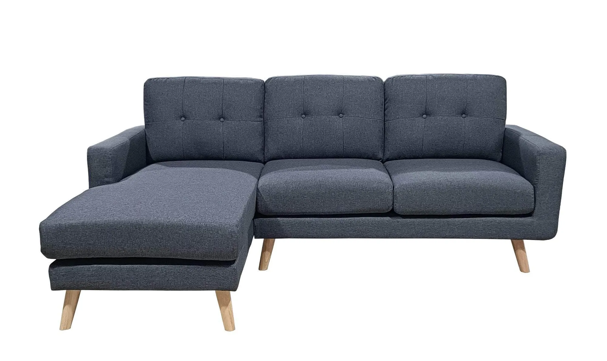 San Marino 87.75" Wide Tufted Linen Sectional Sofa - Available in 2 Colours