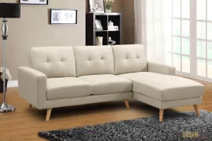 San Marino 87.75" Wide Tufted Linen Sectional Sofa - Available in 2 Colours